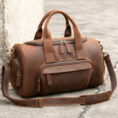 Bolsa de Viaje Cuero Genuino Estilo Retro - Equipaje de Mano Grande para Hombre - Image 3