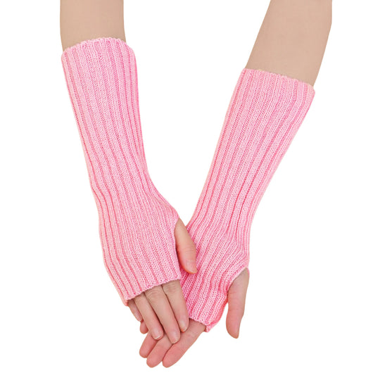 Guantes Largos Rayados de Lana para Otoño e Invierno - Mangas Calentadoras sin Dedos - Image 15
