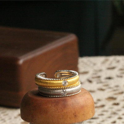 Anillo de Plata 925 Bañado en Oro con Acabado Satinado - Image 9