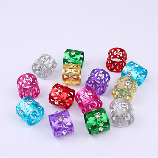 Anillos para Cabello y Pelucas con Joyas - Set de 7 Colores en Aluminio - Image 18