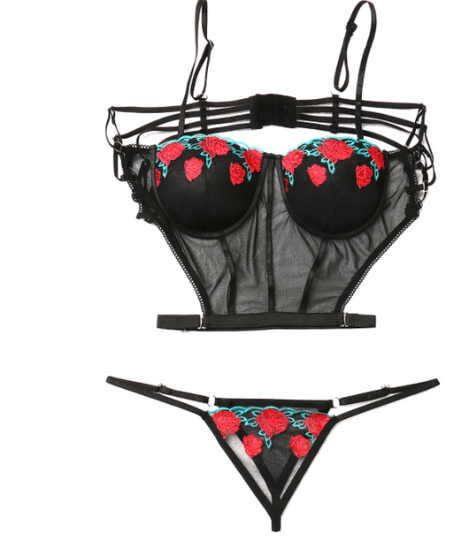 Lencería Sexy de Encaje Negro con Varillas - Diseño Elegante y Seductor - Image 5