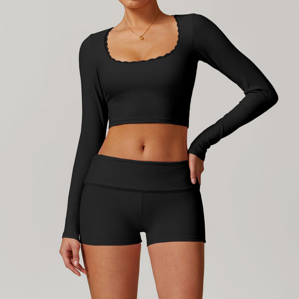Playera Deportiva Ajustada de Manga Larga - Ropa Yoga Transpirable y Secado Rápido - Image 3