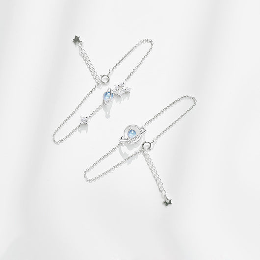Pulsera Plateada Planeta de Sueños para Novia