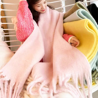 Chal Elegante de Abrigo para Mujer en Colores Sólidos - Image 16