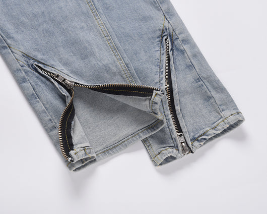 Jeans Slim Fit de Moda con Cierre Cremallera Decorativo - Image 11