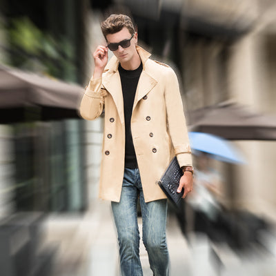 Abrigo Trinchera Casual para Hombre Largo Medio - Image 3
