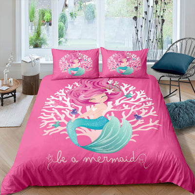 Funda Nórdica Estampada Sirena Caricatura para el Hogar - Image 5