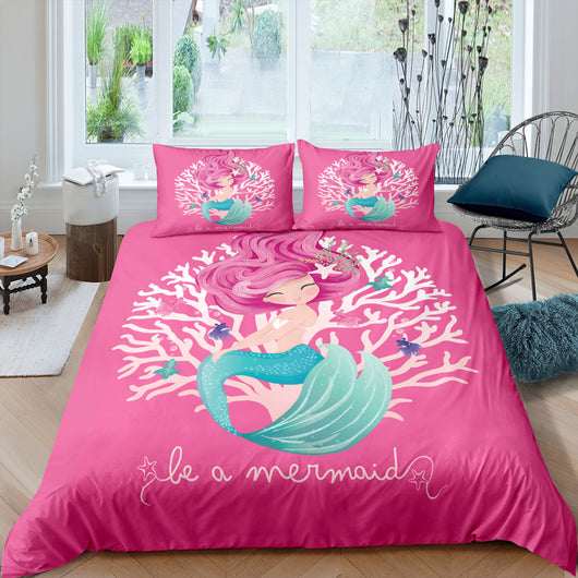 Funda Nórdica Estampada Sirena Caricatura para el Hogar - Image 5