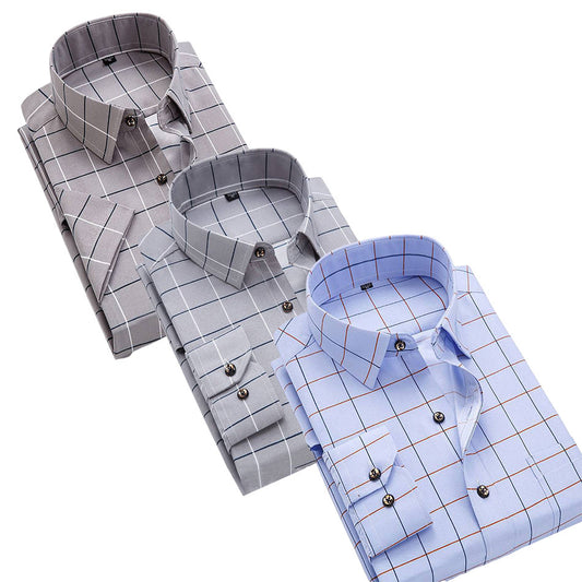 Camisa Casual Slim Fit a Rayas de Manga Larga para Hombre