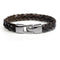 Leather alloy vintage hand-woven bracelet Brown