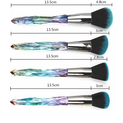 Set de Brochas de Maquillaje con Mango de Cristal Diamantado - Image 3