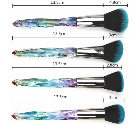 Set de Brochas de Maquillaje con Mango de Cristal Diamantado - Image 3