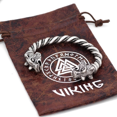Pulsera Vikinga Nórdica Personalizada para Hombre - Diseño Lobo Celta - Image 5