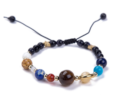 Pulsera de Cuentas de Piedra Natural Sistema Solar Ocho Planetas Galaxia Universo Estrella Guardiana - Image 7
