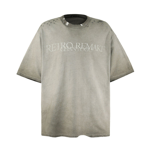 Camiseta Punk Desgastada de Manga Corta para Hombre - Image 13