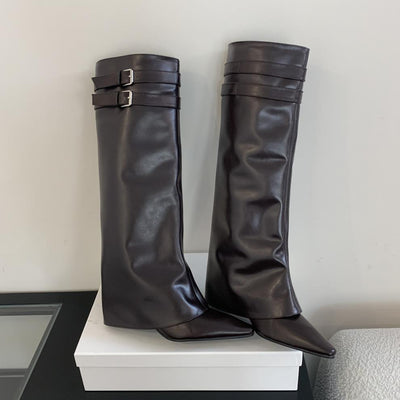 Botas de Moda Temperament Wild con Caña - Image 33
