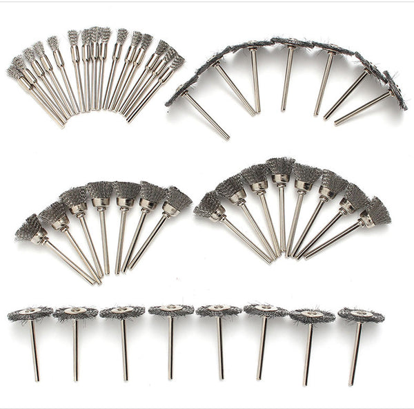 Set de 45 Cepillos de Alambre de Acero con Mango