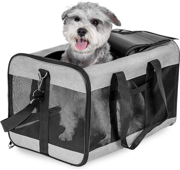 Transportín Portátil Plegable para Perros y Gatos - Bolsa de Viaje Respirable