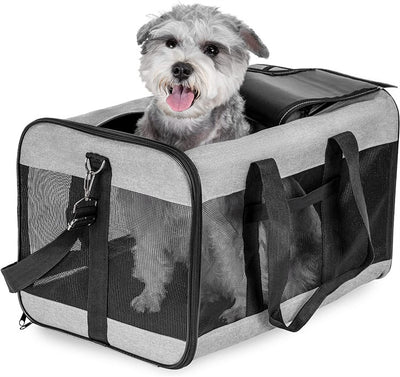 Transportín Portátil Plegable para Perros y Gatos - Bolsa de Viaje Respirable