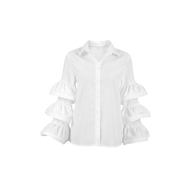 Blusa de Algodón Estilo Francés con Cuello Volante - Image 5
