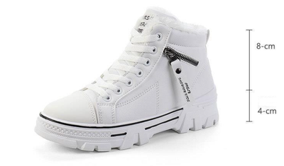 Botas Martin Altas de Cuero con Forro de Terciopelo Blanco - Image 7
