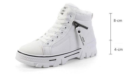 Botas Martin Altas de Cuero con Forro de Terciopelo Blanco - Image 7