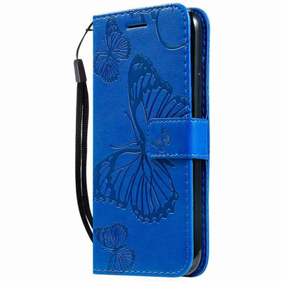 Funda de Cuero para Teléfono con Mariposa 3D, Soporte de Tarjetas y Cordón - Image 9