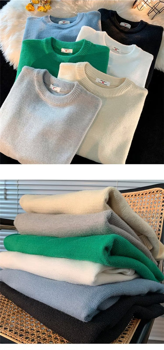Suéter Holgado de Cuello Redondo para Hombre - Colección Primavera Otoño - Image 29