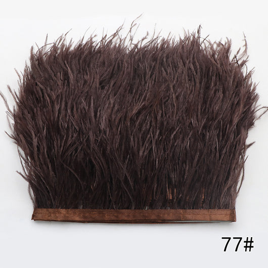 Cinturón Tejido de Color Sólido con Encaje de Plumas de Avestruz - Image 25
