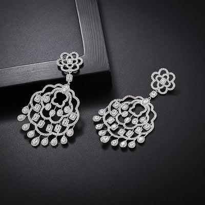 Aretes de Cobre Hueco Lujo con Circonitas Incrustadas - Diseño Vintage - Image 7