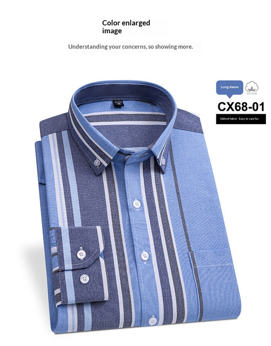 Camisa Oxford Slim Fit a Rayas para Hombre con Bolsillos - Image 16