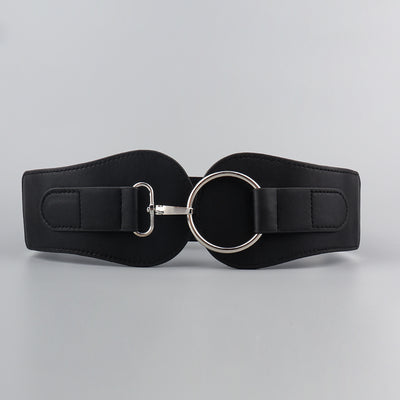 Cinturón Elástico PU Otoño Invierno para Mujer - Café y Negro Elegante - Image 32