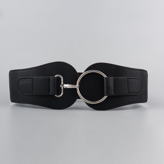 Cinturón Elástico PU Otoño Invierno para Mujer - Café y Negro Elegante - Image 32