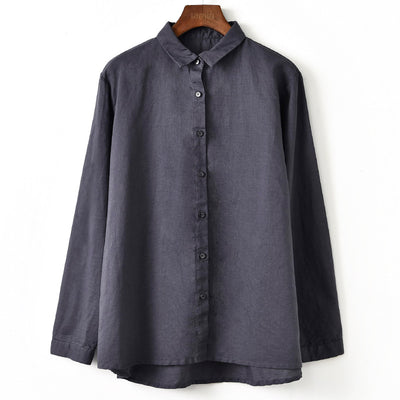 Blusa Retro Clásica de Solapa y Manga Larga para Mujer - Image 4