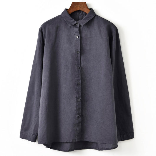 Blusa Retro Clásica de Solapa y Manga Larga para Mujer - Image 4