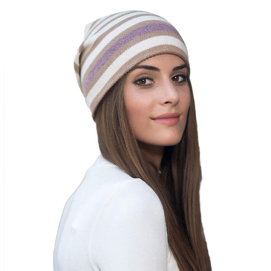 Gorro de Lana Tejido a Rayas para Mujer - Image 17