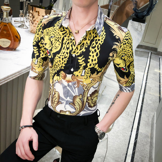 Camisa Estampado Leopardo Manga Cinco Puntos para Niños - Image 3
