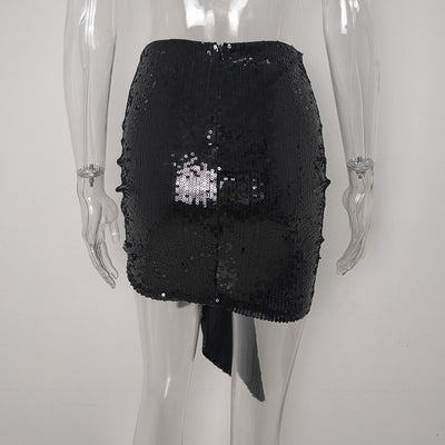 Minifalda Escotada con Lentejuelas Brillantes - Image 4
