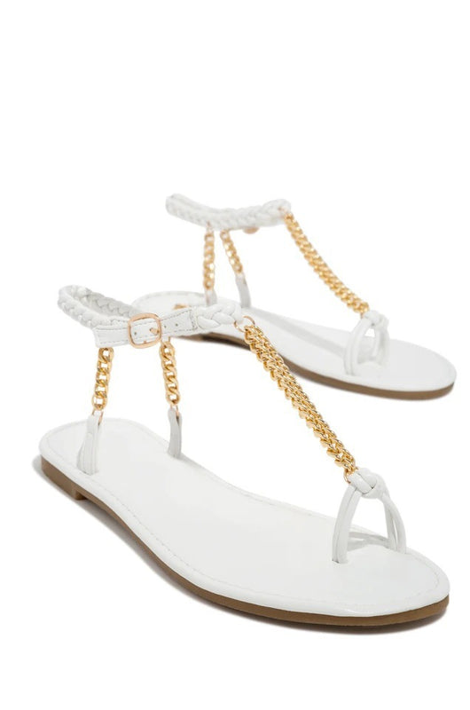 Sandalias Planas con Cadena Metálica para Mujer Talla Grande - Comodidad Playera - Image 10