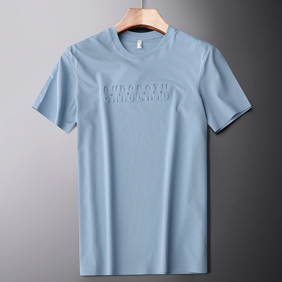 Camiseta Hombre Algodón Mercerizado Sin Costuras - Cuello Redondo Manga Corta