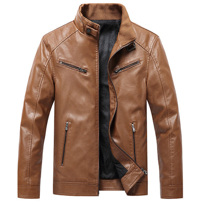 Chaqueta Acolchada de Cuero PU Estilo Coreano con Cuello Alzado para Hombre - Image 6