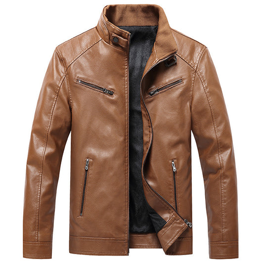 Chaqueta Acolchada de Cuero PU Estilo Coreano con Cuello Alzado para Hombre - Image 6