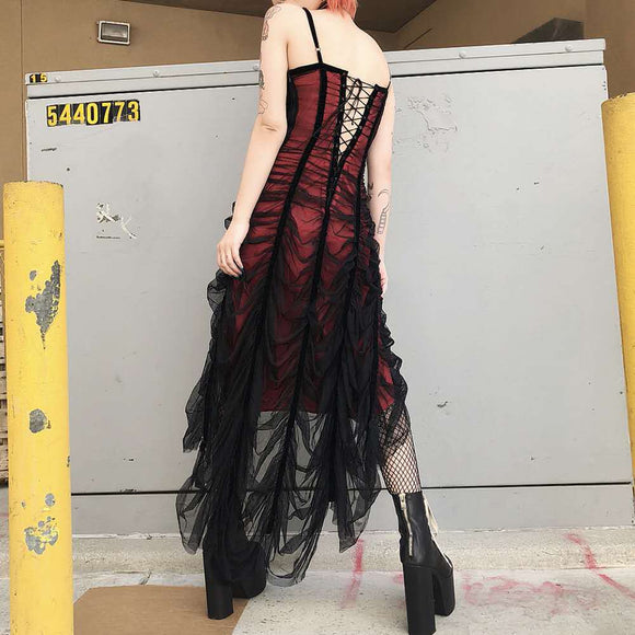 Vestido Plisado Asimétrico con Tirantes