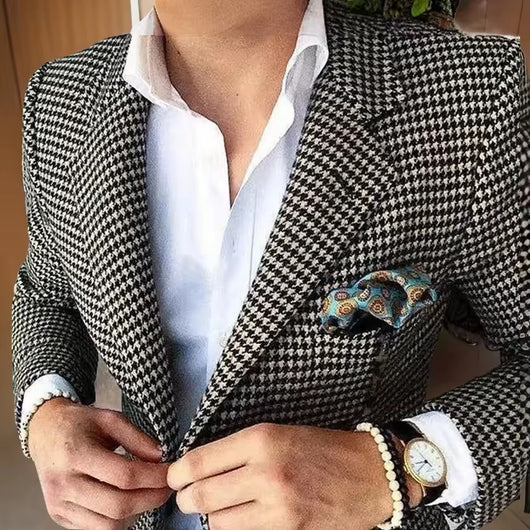 Blazer Casual Pata de Gallo para Hombre - Image 4