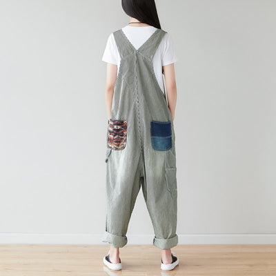 Overol Rayado Talla Grande para Mujer - Estilo Coreano Moderno - Image 2