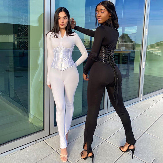 Jumpsuit Casual con Cierre Frontal y Ajuste en Cintura - Image 2