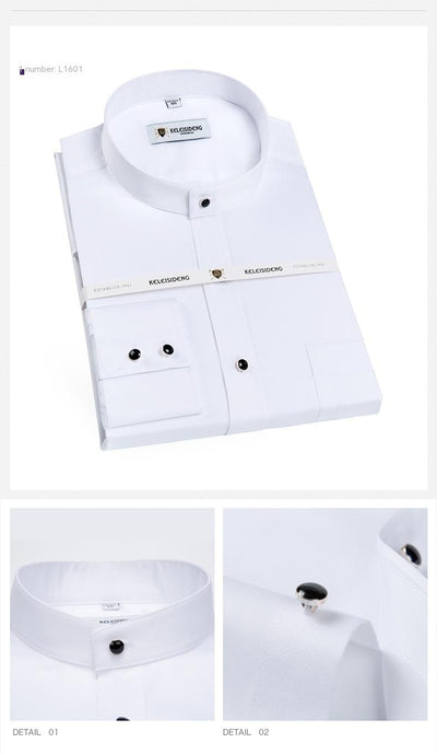 Camisa Manga Larga Cuello Mao de Algodón Mercerizado para Hombre - Image 12