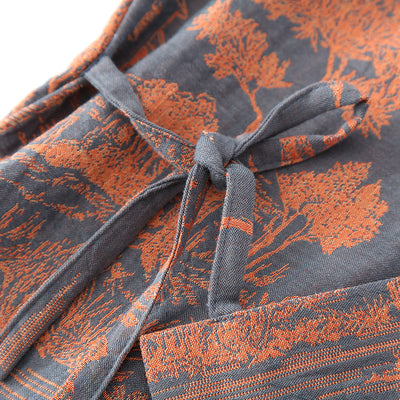 Bata Kimono Larga de Gasa de Algodón para Hombre - Image 18