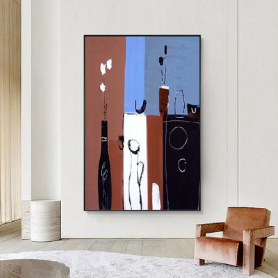 Cuadro Abstracto Retro Óleo sobre Lienzo - Arte Moderno sin Marco para Decoración del Hogar - Image 5