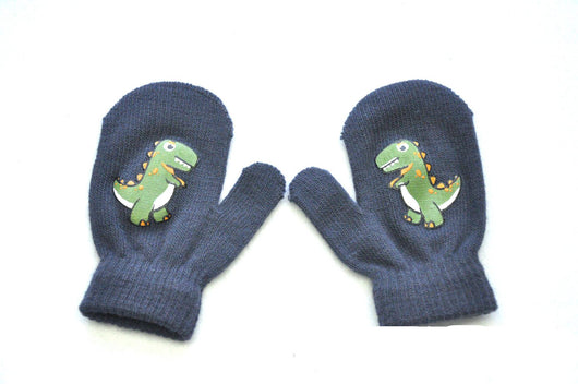 Guantes Tejidos con Patrón de Dinosaurios - Image 6